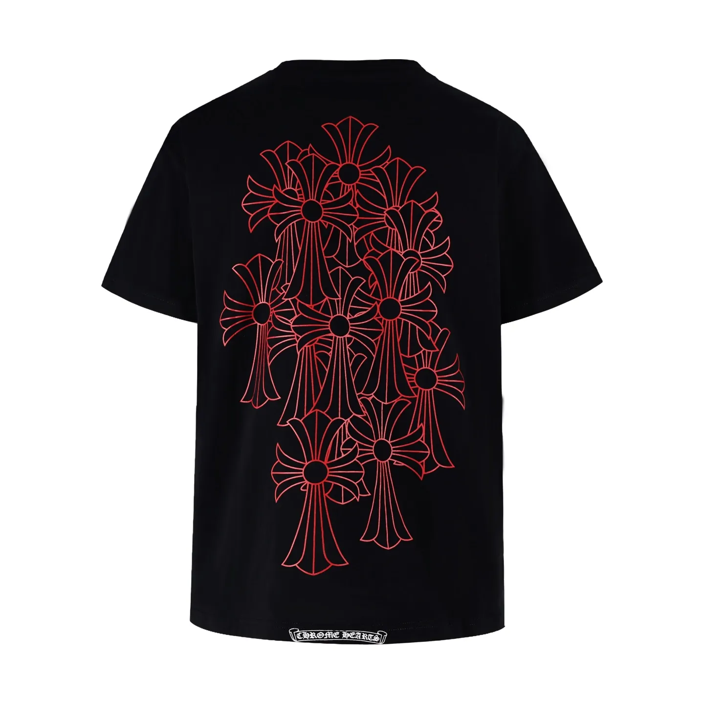 🅿️270 [Exclusive supply] CH Crow Heart Red Sword Printed Short Sleeves. The original item was purchased for 4,296. The fabric is made of custom-woven and dyed 230g pure cotton plain weave. The printing is made of imported ink and three-dimensional printing. The size and position are perfectly restored. Size:S.M.L